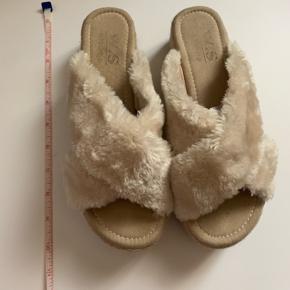CROSSED FAUX FUR ESPADRILLE SANDALS